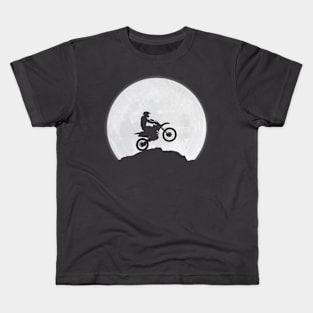 Motorcyclist and the Moon Kids T-Shirt